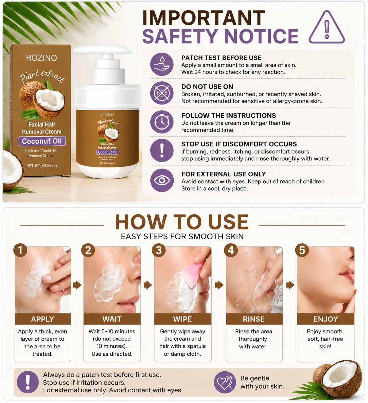 Coconut Oil Hair Removal Cream